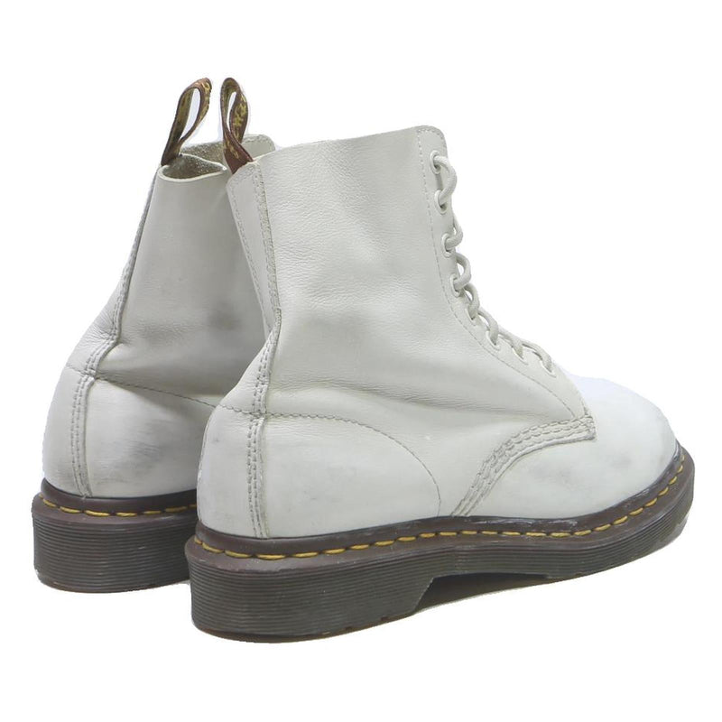 DR MARTENS Womens White Leather Lace-Up Boots UK 5 Classic Durable Comfort