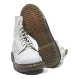 DR MARTENS Womens White Leather Lace-Up Boots UK 5 Classic Durable Comfort