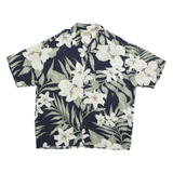 NATURAL ISSUE Mens Navy Blue & Cream Floral Short Sleeve Shirt L Casual Summer
