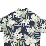 NATURAL ISSUE Mens Navy Blue & Cream Floral Short Sleeve Shirt L Casual Summer