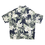 NATURAL ISSUE Mens Navy Blue & Cream Floral Short Sleeve Shirt L Casual Summer