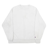 CHAMPION REVERSE WEAVE Mens White Crew Neck L Cotton Blend Sweatshirt Pullover