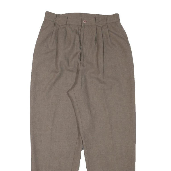 FUNDAMENTAL THINGS Womens Polyester Blend Beige Relaxed Straight Trousers W26