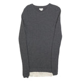 FAT FACE Womens Grey Wool Blend Day Knit Jumper Dress UK 8 Lace Hem