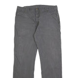 DICKIES Mens Cotton Blend Grey Regular Straight Trousers W36 L34 Workwear Zip