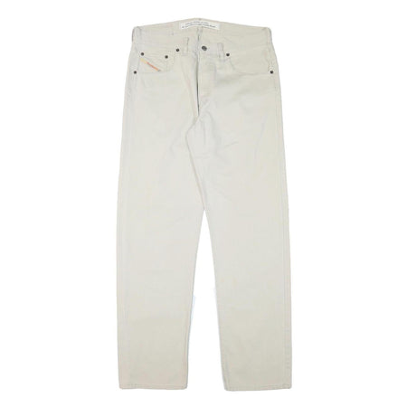 DIESEL Mens Cotton Blend White Regular Straight Trousers W34 L33 Casual Button