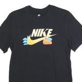 NIKE Mens Black S Graphic T-Shirt Short Sleeve Crew Neck Cotton Blend