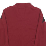 STARTER Mens Maroon & Black Zip Jacket S Cotton Blend Plain Casual Retro 90s