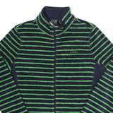 LAUREN RALPH LAUREN Womens Navy Blue & Green Striped Zip Jacket L Polyester
