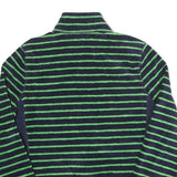 LAUREN RALPH LAUREN Womens Navy Blue & Green Striped Zip Jacket L Polyester