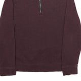 NAUTICA Mens Maroon 1/4 Zip Sweatshirt S Cotton Blend Casual Pullover