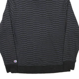 CHAMPION Mens Black All Over Logo Print Pullover Hoodie M Sweatshirt