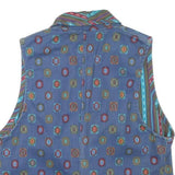 Womens Blue Cotton Blend Jacket XS Button Plain Vintage Style