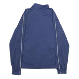 NIKE Mens Blue & White Track Jacket S Polyester Plain Zip Athletic Sportswear