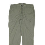 CHICOREE Womens Relaxed Woven Green Cargo Trousers W34 L30 Zip Closure