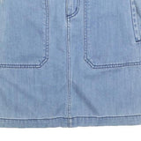 ANN TAYLOR Womens Blue Denim Mini Skirt Cotton Blend S Casual Simple Pockets