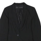 ZARA BASIC Womens Black Classic Jacket M Polyester Blend Button Plain Stylish
