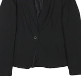 ZARA BASIC Womens Black Classic Jacket M Polyester Blend Button Plain Stylish