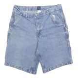 BASIC EDITIONS Mens Denim Blue Casual Shorts M W34 Cotton Blend Relaxed Fit