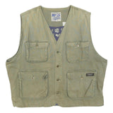NORTHERN SPIRIT Mens Green Cotton Button Jacket XL Utility Vest Casual Workwear