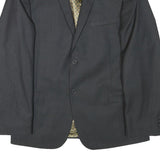 TED BAKER Mens Black Wool Blend Tailored Jacket S Woven Button Closure Slim Fit