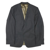 TED BAKER Mens Black Wool Blend Tailored Jacket S Woven Button Closure Slim Fit