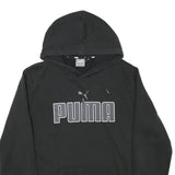 PUMA Mens Black Pullover Hoodie M Classic Logo Cotton Blend Sweatshirt