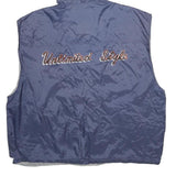 WEST COAST Mens Blue Hooded Button Nylon Jacket L Casual Streetwear Sport