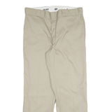 DICKIES Mens Regular Fit Beige Cotton Blend Straight Leg Trousers W36 L32
