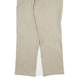 DICKIES Mens Regular Fit Beige Cotton Blend Straight Leg Trousers W36 L32