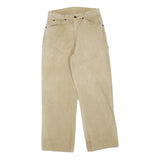 DICKIES Mens Beige Regular Straight Cotton Blend Trousers W28 L27 Workwear Zip