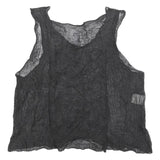 SHIRIN GUILD Womens Black Silk Blend Sleeveless V-Neck Top S Lightweight