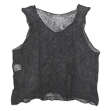 SHIRIN GUILD Womens Black Silk Blend Sleeveless V-Neck Top S Lightweight