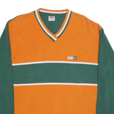 LEVI'S Mens Orange & Green Colourblock Long Sleeve V-Neck Cotton Blend XL