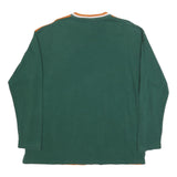 LEVI'S Mens Orange & Green Colourblock Long Sleeve V-Neck Cotton Blend XL