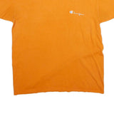 CHAMPION Mens Orange Crew Neck Short Sleeve Graphic T-Shirt L Casual Cotton