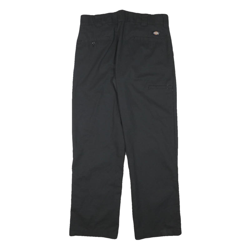 DICKIES Mens Cotton Blend Black Regular Straight Trousers W32 L30 Workwear