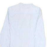 ZARA Womens White Cotton Blend Shirt Long Sleeve V Neck M Classic Button Up