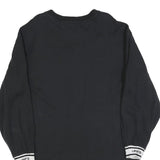 LEVI'S Womens Black Cotton Blend Jersey Long Sleeve Mini Dress L Logo Cuffs