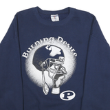 JERZEES Mens Navy Blue Burning Desire Crew Neck XL Graphic Print Sweatshirt