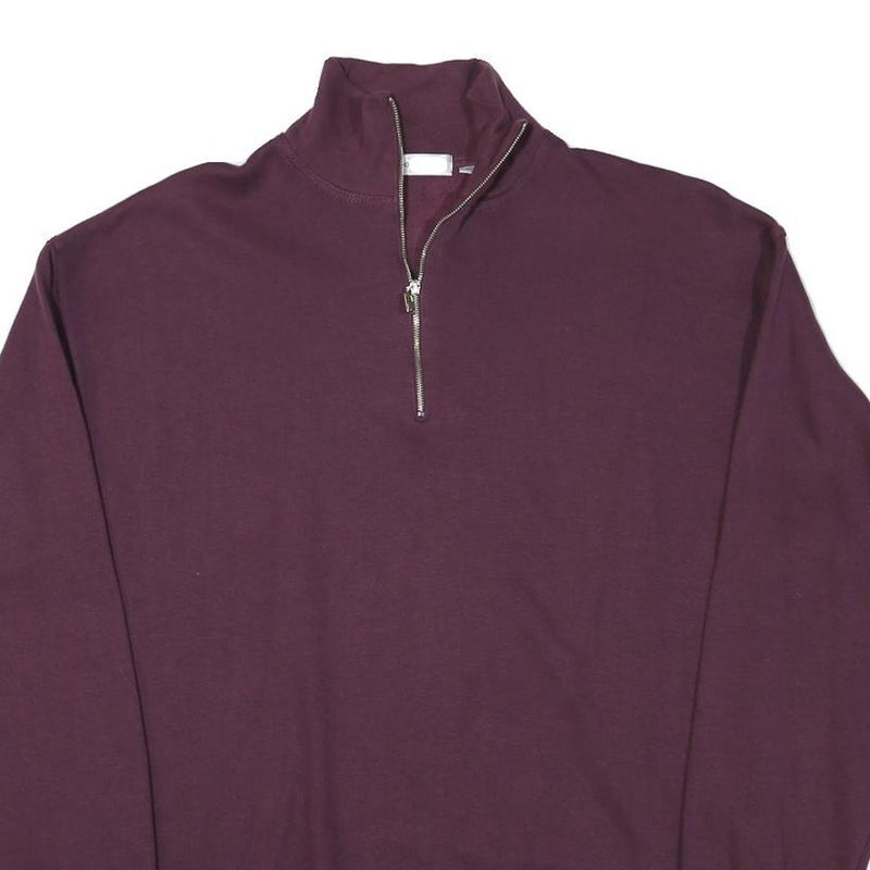 JOY SPORTSWEAR Mens Maroon 1/4 Zip Sweatshirt L Casual Cotton Blend Pullover