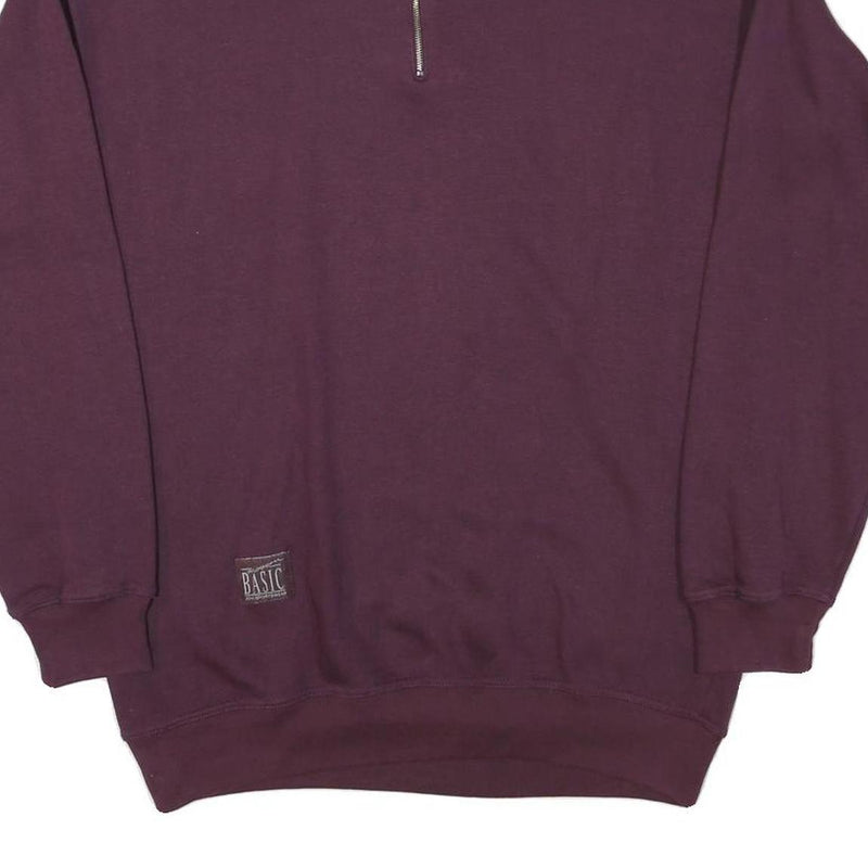 JOY SPORTSWEAR Mens Maroon 1/4 Zip Sweatshirt L Casual Cotton Blend Pullover