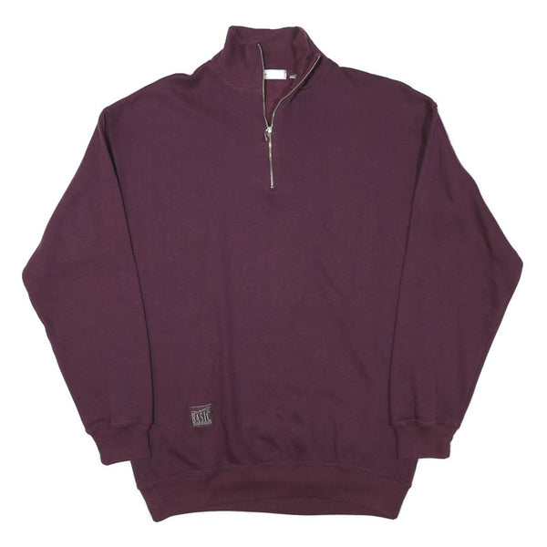 JOY SPORTSWEAR Mens Maroon 1/4 Zip Sweatshirt L Casual Cotton Blend Pullover