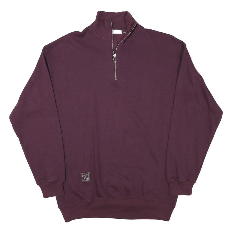 JOY SPORTSWEAR Mens Maroon 1/4 Zip Sweatshirt L Casual Cotton Blend Pullover