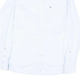 TOMMY HILFIGER Womens Blue & White Striped Shirt UK 8 Classic Button Down Long