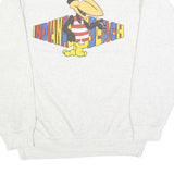 Mens White Heckle & Jeckle Sweatshirt Indian Beach Crew Neck L Cotton Blend