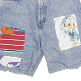 LEVI'S Womens Denim Blue Shorts S W26 Cartoon Patch Cut-Off Style