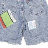 LEVI'S Womens Denim Blue Shorts S W26 Cartoon Patch Cut-Off Style