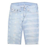 TRUE RELIGION Mens Denim Light Blue Stars & Stripes Cut-Off Shorts L W34