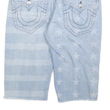 TRUE RELIGION Mens Denim Light Blue Stars & Stripes Cut-Off Shorts L W34